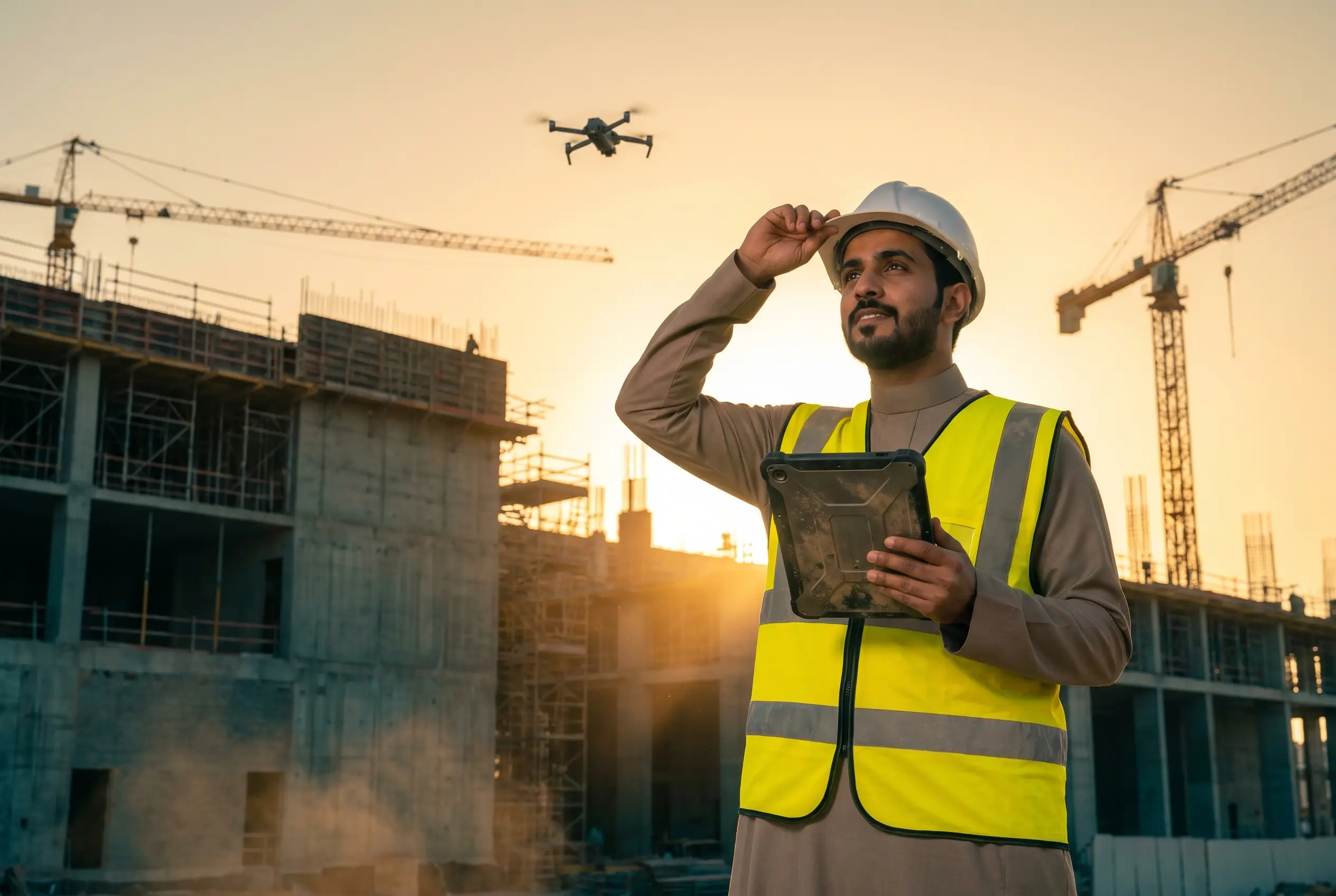 مهندس ميداني يدير زيارة افتراضية مباشرة